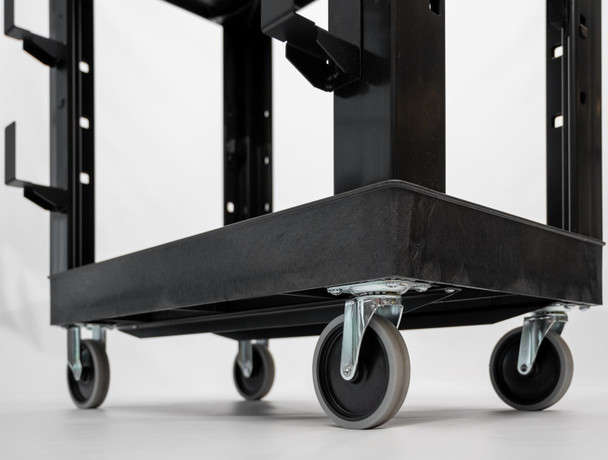 Luxor WORKLOAD ESSENTIAL Two-Shelf Industrial Utility Cart, 36.5" W x 24.5" D, Black with 2 Shelves