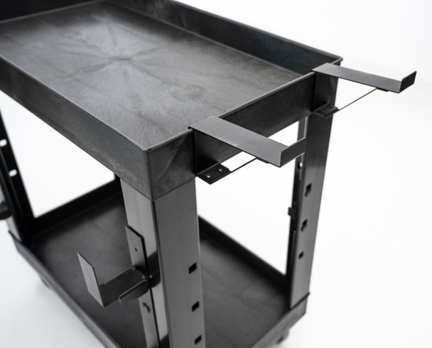 Luxor WORKLOAD ESSENTIAL Two-Shelf Industrial Utility Cart, 36.5" W x 24.5" D, Black with 2 Shelves