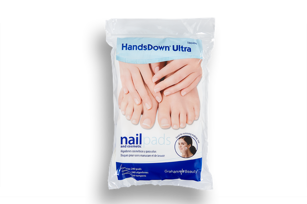 Graham HandsDown Ultra Nail and Cosmetic Pads - Absorbent Disposable Pads in Two Pack Counts