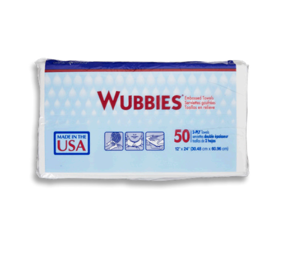 Graham Wubbies 2-Ply Embossed Towels - Disposable Salon Towels, 12 by 24 Inches, 50 per Pack