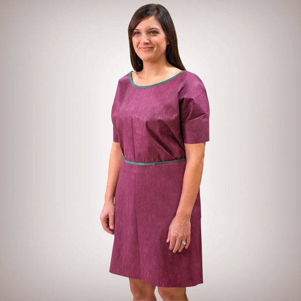 Graham Medical Nonwoven Exam Gowns - Premium Disposable Gowns with Sewn Shoulders, Ties and Snap Sleeves