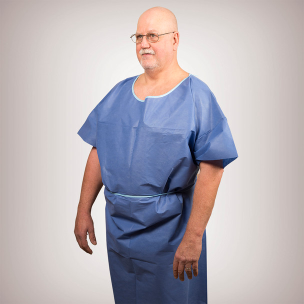 Graham Medical Nonwoven Exam Gowns - Premium Disposable Gowns with Sewn Shoulders, Ties and Snap Sleeves