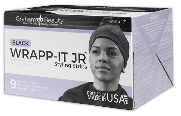 Graham Wrapp-It Jr Styling Strips - Flexible Stretch Strips, 2.5 by 17 Inches, Black and White