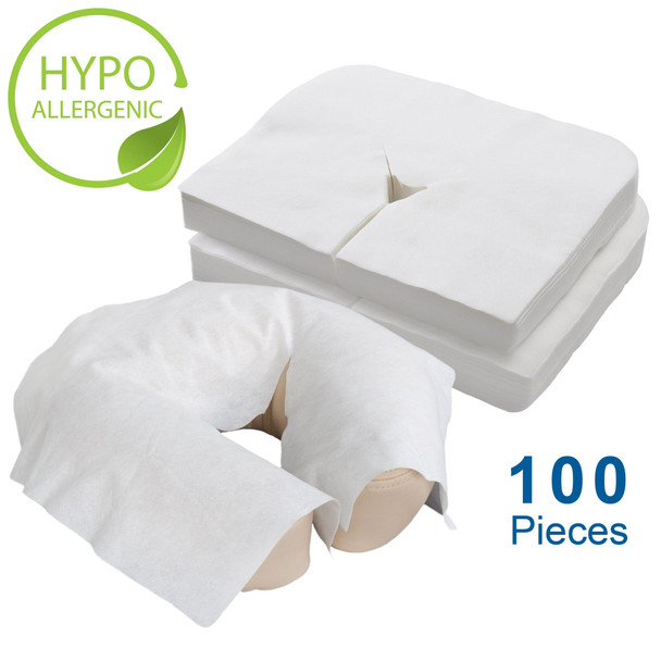 Earthlite Flat Disposable FacePillow Covers - Medical-Grade Single-Use Flat Face Cradle Covers, Pack of 100