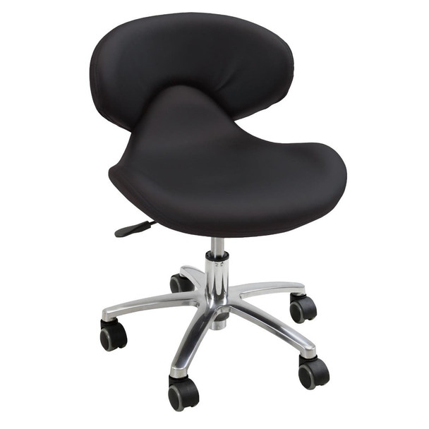 Earthlite Levitate Stool Series - Ergonomic Rolling Stool with Back Support in Three Height Ranges