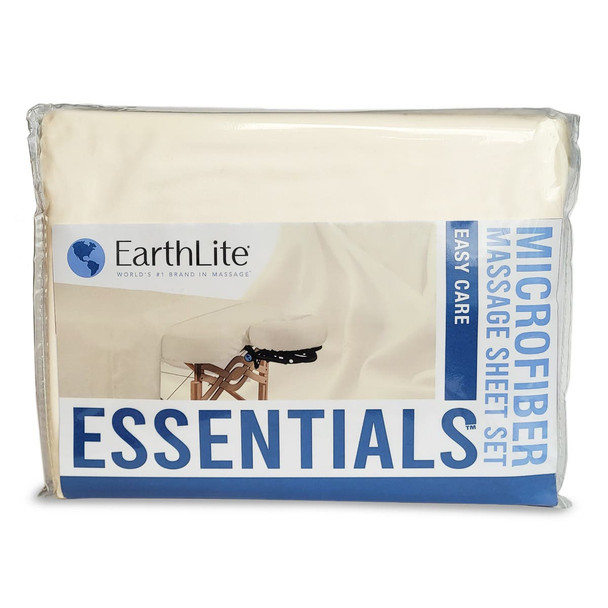 Earthlite ESSENTIALS Easy Care Microfiber Sheet Set - Wrinkle-Resistant Three-Piece Massage Sheet Set