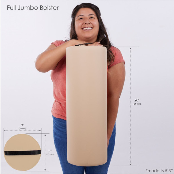 Earthlite Jumbo Round Bolster - Oversized Round Positioning Bolster with Zippered Comfort-Flex Upholstery