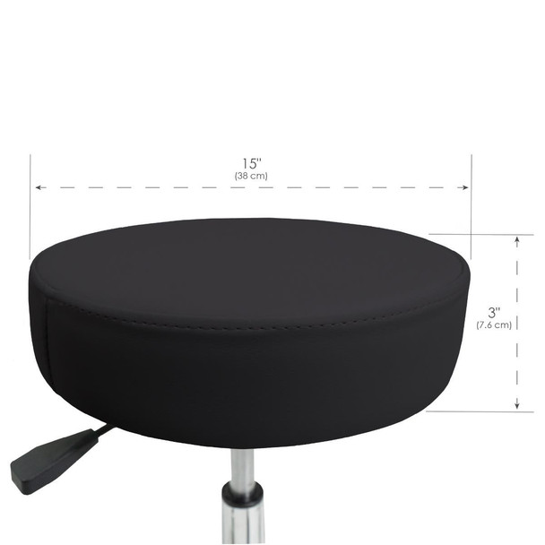 Earthlite Pneumatic Rolling Massage Stool - Air-Lift Rolling Stool with Optional Backrest, Three Heights