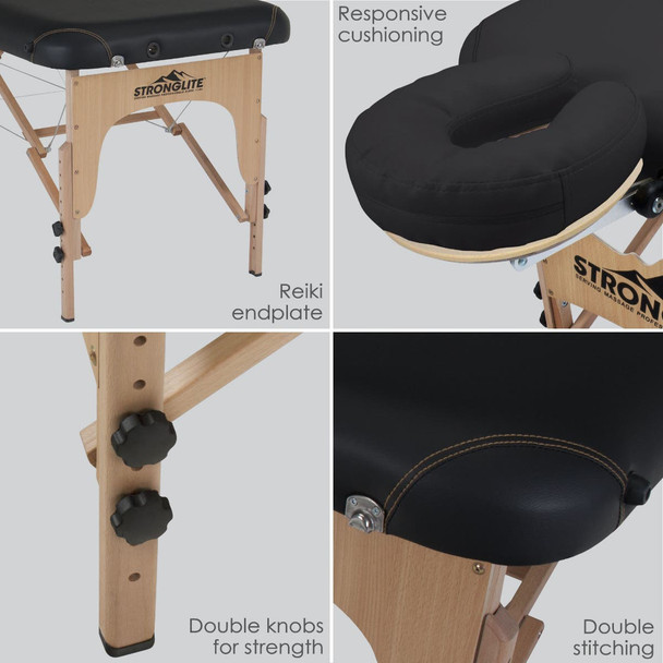 Stronglite Shasta Portable Massage Table Package by Earthlite - Beech Hardwood Table with Face Cradle