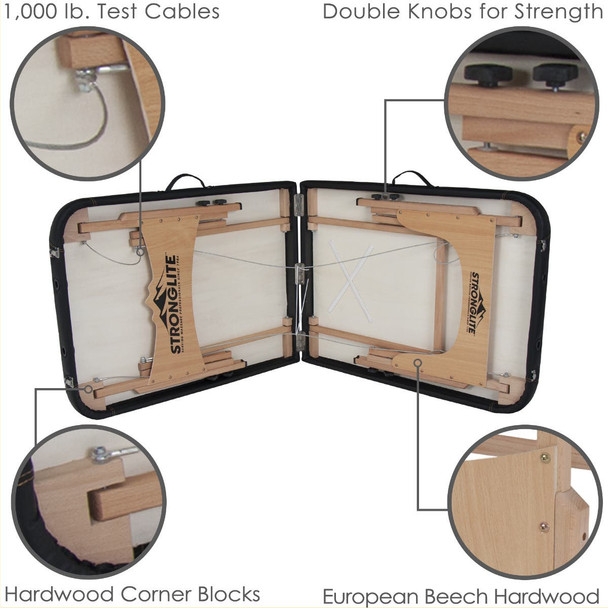 Stronglite Shasta Portable Massage Table Package by Earthlite - Beech Hardwood Table with Face Cradle