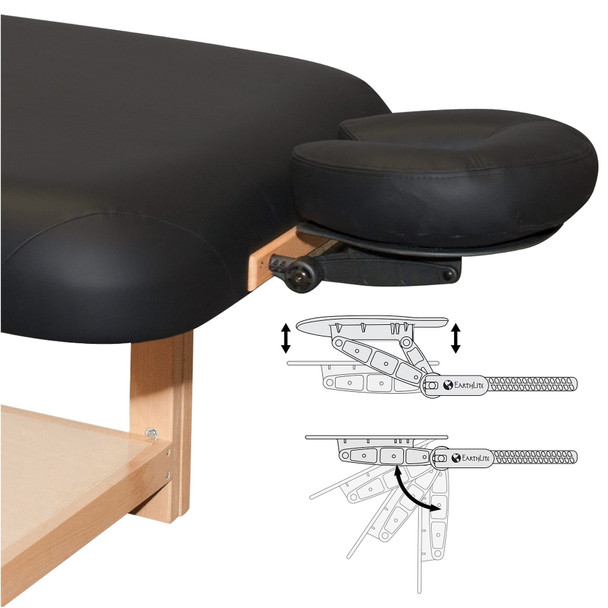 Earthlite Terra Stationary Treatment Table - Hardwood Stationary Table with Deluxe Adjustable Face Cradle