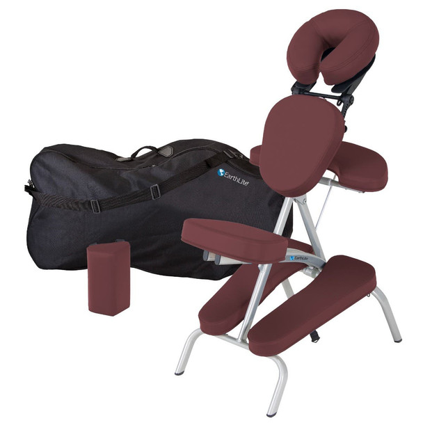 Earthlite Vortex Portable Massage Chair Package - Lightweight Oval-Tube Aluminum Chair with Carry Case