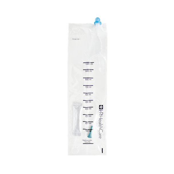 HR Healthcare EZ-Protect Hydrophilic Closed System Intermittent Catheters - No-Touch Kits, 1000 ml Bags