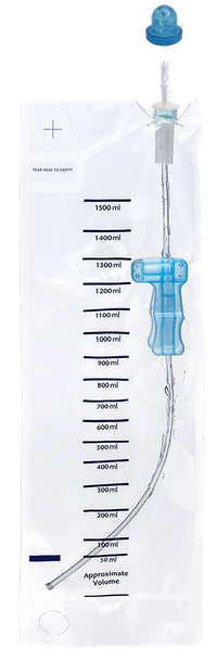 HR Healthcare MTG Jiffy Cath Closed System Intermittent Catheters - No-Touch Catheters, 1500 ml Bags