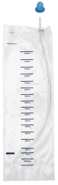 HR Healthcare MTG Jiffy Cath Closed System Intermittent Catheters - No-Touch Catheters, 1500 ml Bags