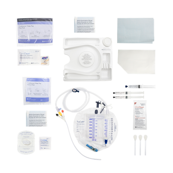 HR Healthcare TruAdvance TruCath Duo Foley Catheter Trays - Dual-Balloon Catheter Trays and Insertion Trays