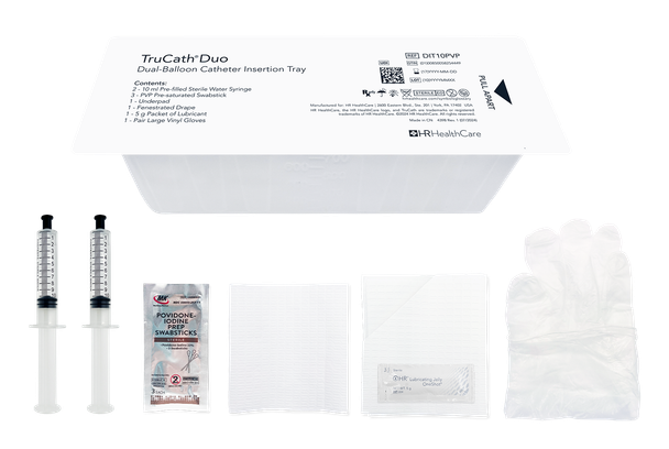 HR Healthcare TruAdvance TruCath Duo Foley Catheter Trays - Dual-Balloon Catheter Trays and Insertion Trays