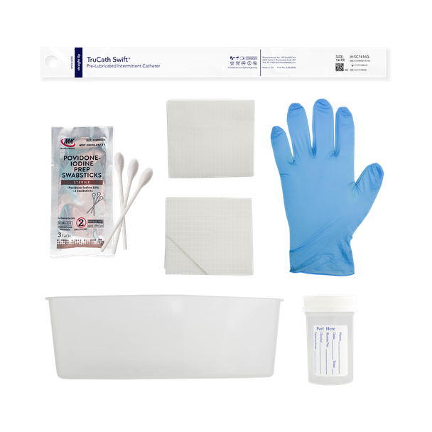 HR Healthcare TruAdvance Silicone-Elastomer Coated Latex Foley Catheter Trays - Pre-Connected Systems