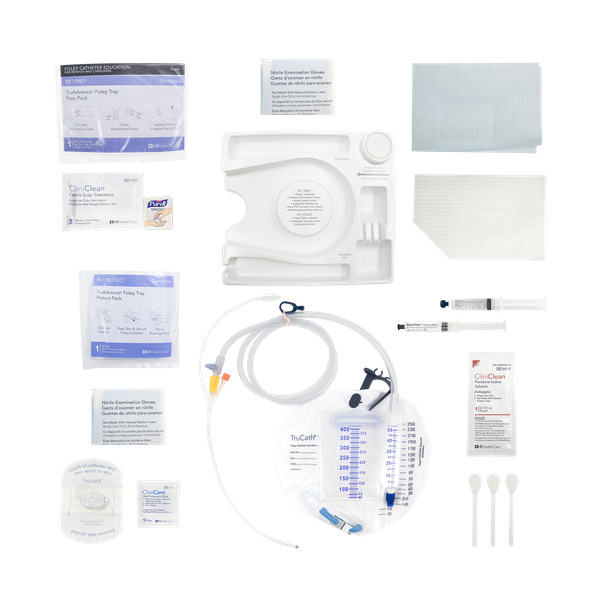 HR Healthcare TruAdvance Temperature-Sensing Foley Catheter Trays - Silicone Catheters with Urine Meters