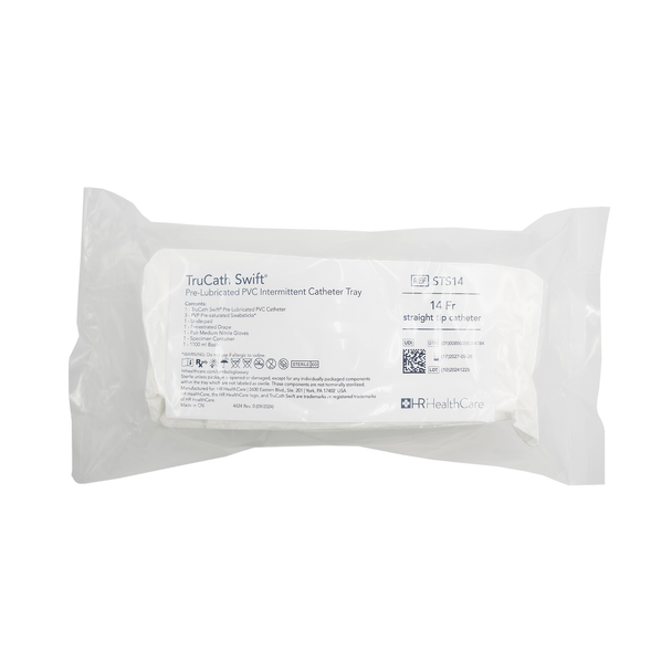 HR Healthcare TruCath Swift Intermittent Catheter Tray - CSR Wrapped Tray with Pre-Lubricated Catheter