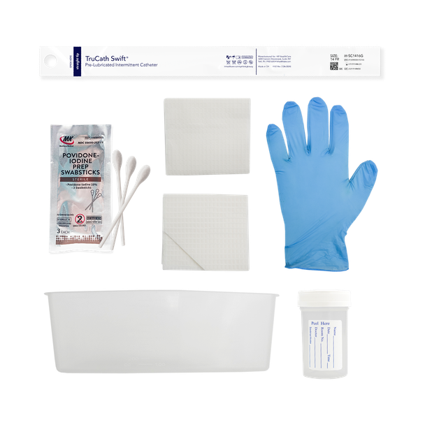 HR Healthcare TruCath Swift Intermittent Catheter Tray - CSR Wrapped Tray with Pre-Lubricated Catheter
