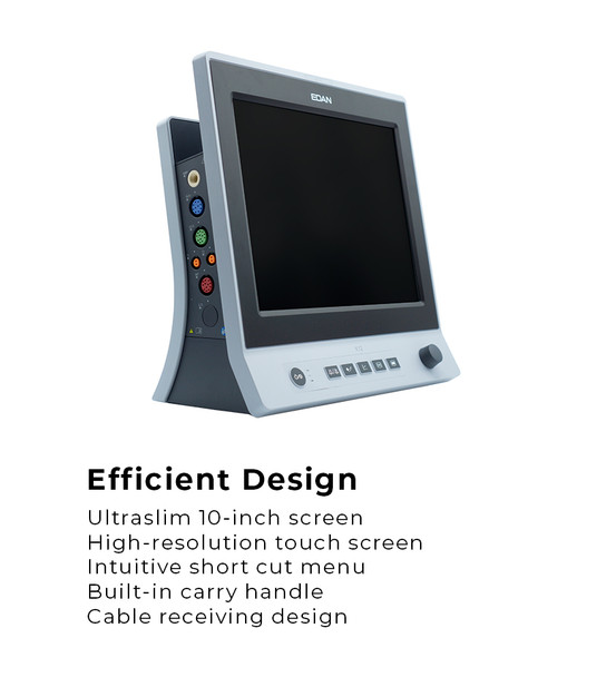 Edan X10 Patient Monitor – Patient Monitor 10 Inch Touch Screen, Reusable NIBP Tube for Reusable Cuffs