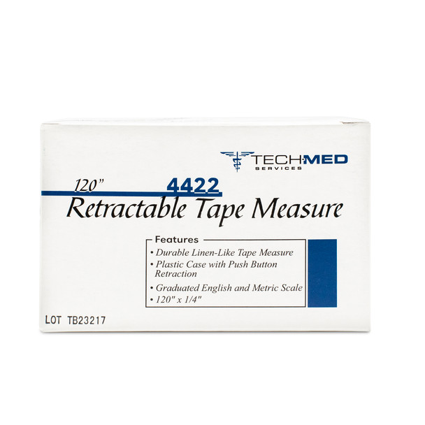 Dukal 120″ Retractable Tape Measure – Dual Scale, Push-Button, Linen-Fiberglass, Clinical Use
