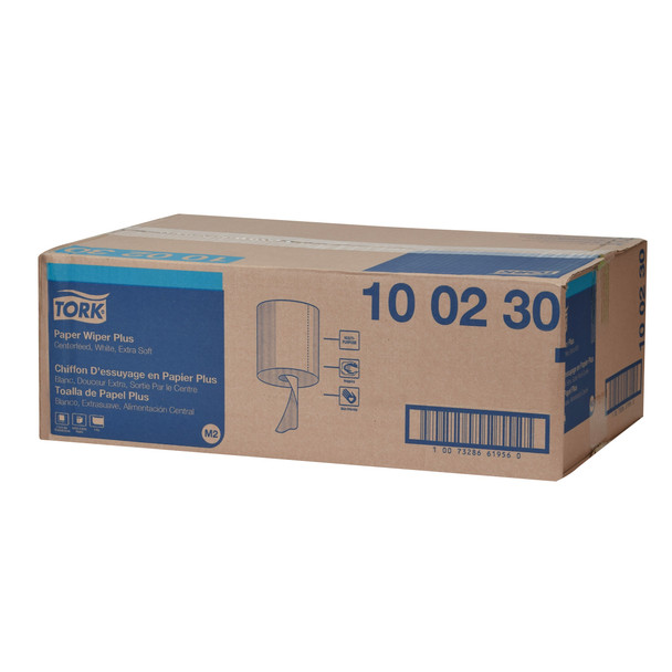 Tork Premium Extra Soft Centerfeed Hand Towel, 1-Ply, White - 6 Rolls per Case, 305 Sheets per Roll