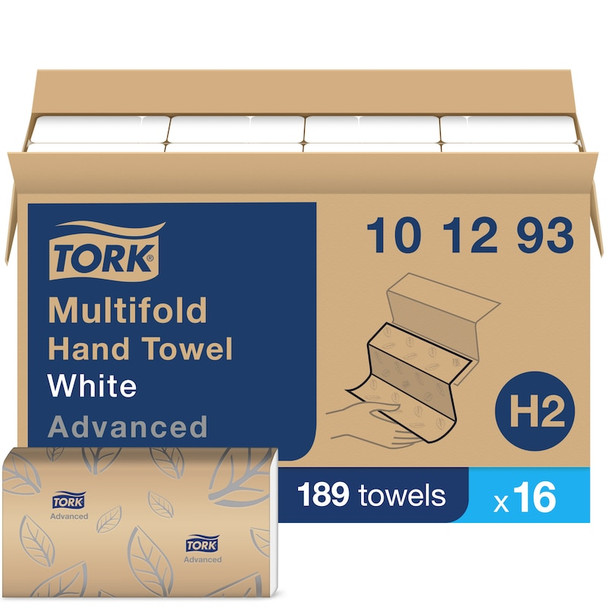 Tork Advanced Xpress Multifold Hand Towel, 3-Panel - 16 Packs per Case, 189 Sheets per Pack