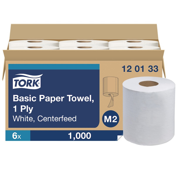 Tork Advanced Centerfeed Hand Towel, 1-Ply - 6 Rolls per Case, 1000 Sheets per Roll, Advanced Quality