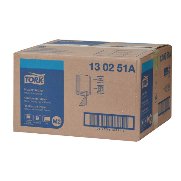 Tork Paper Wiper, Centerfeed - 4 Rolls per Case, 325 Sheets per Roll, Centerfeed hand towel system