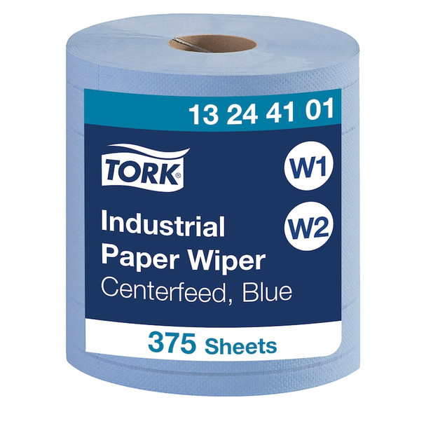 Tork Industrial Paper Wiper, Centerfeed - 2 Rolls per Case, 375 Sheets per Roll, Wipers combi roll system