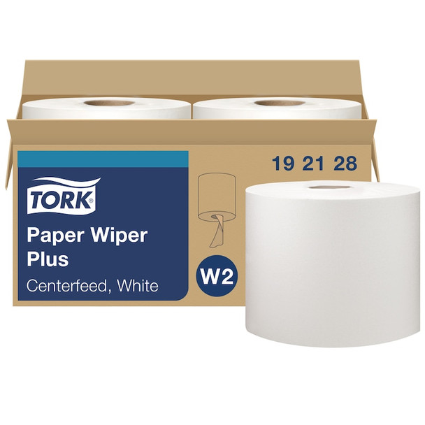 Tork Paper Wiper Plus White W2 - 2 Boxes per Case, 300 Sheets per Box, Wipers combi roll system