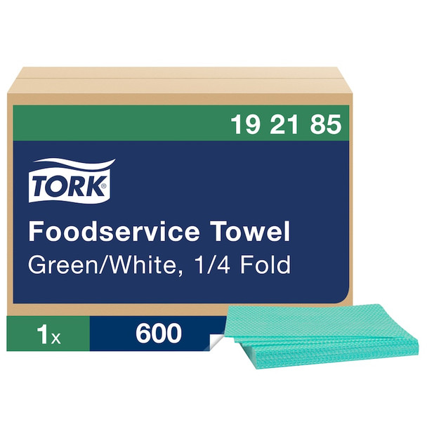 Tork Foodservice Cleaning Towels Green/White Self Dispensing - 1 Boxes per Case, 600 Sheets per Box