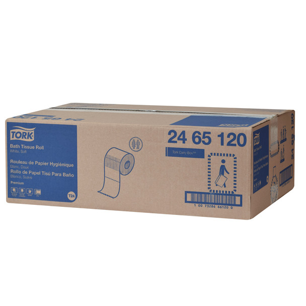 Tork Premium Bath Tissue Roll, 2-Ply - 48 Rolls per Case, 450 Sheets per Roll, Premium Quality