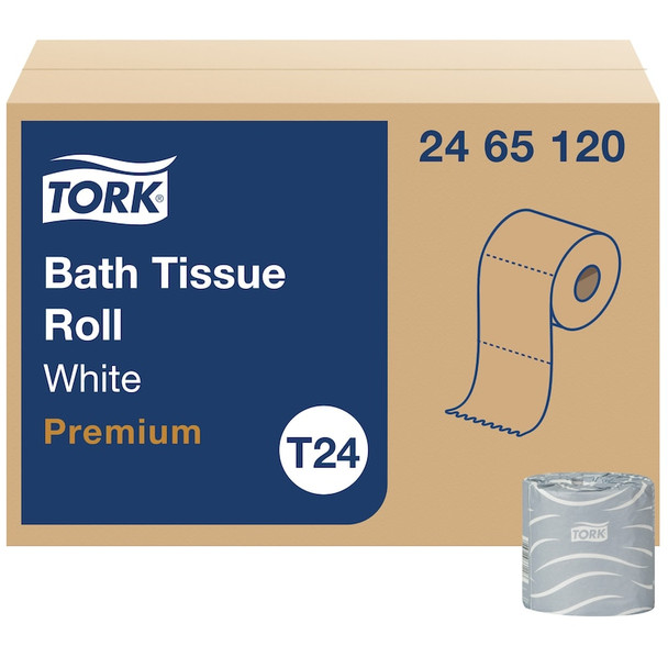 Tork Premium Bath Tissue Roll, 2-Ply - 48 Rolls per Case, 450 Sheets per Roll, Premium Quality