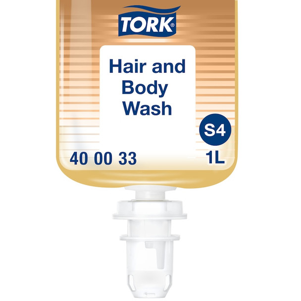 Tork Hair & Body Wash - 6 per Case, Soap and Sanitizer System, Premium Quality, White, Genuine Tork