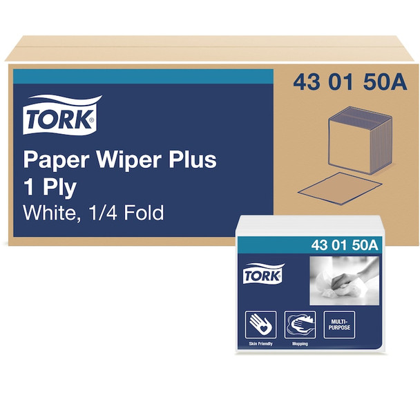 Tork Paper Wiper Plus White Self Dispensing - 12 Packs per Case, 90 Sheets per Pack, Advanced Quality