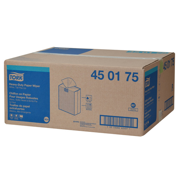 Tork Heavy Duty Paper Wiper White W24 - 10 Boxes per Case, 90 Sheets per Box, Bracket wiper system
