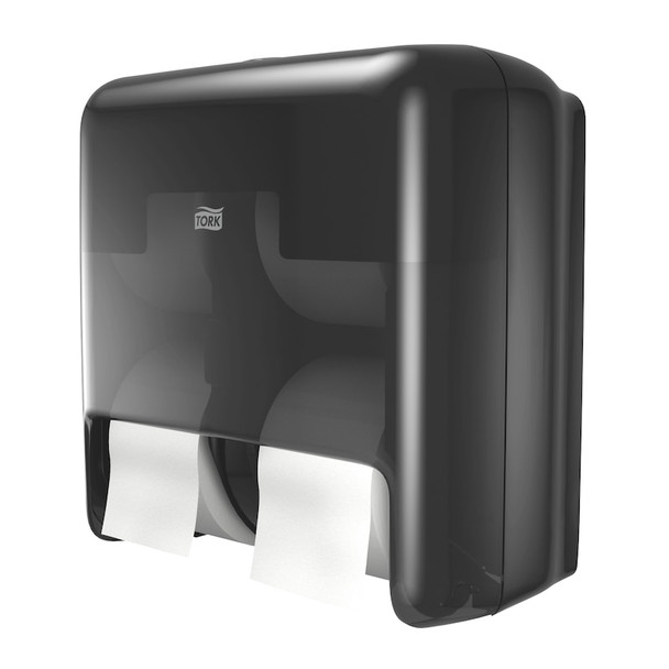Tork OptiServe 4-Roll Coreless Toilet Paper Dispenser Black T7/T5 - Universal Quality, Elevation Design
