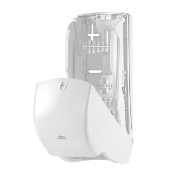 Tork Twin Toilet Paper Roll Dispenser White T26 - High-Capacity plugged core toilet paper system