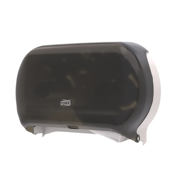 Tork Twin Toilet Paper Roll Dispenser Smoke T24 - Conventional toilet paper system, Universal Quality