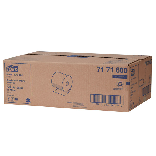 Tork Universal Hand Towel Roll - 6 Rolls per Case, Universal Quality, White, 1-Ply, Genuine Tork