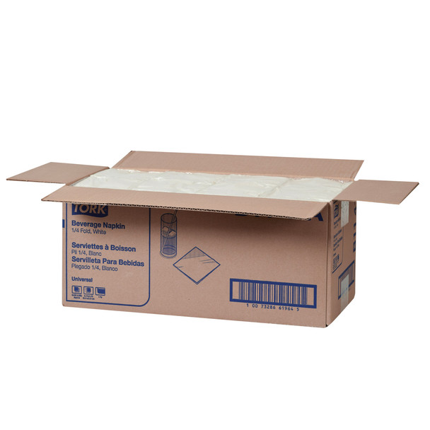 Tork Universal Beverage Napkin - 8 Packs per Case, Universal Quality, White, 1-Ply, Genuine Tork