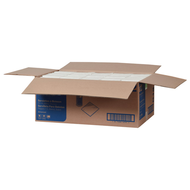 Tork White Soft Beverage Napkin - 40 Packs per Case, Advanced Quality, 2-Ply, Genuine Tork
