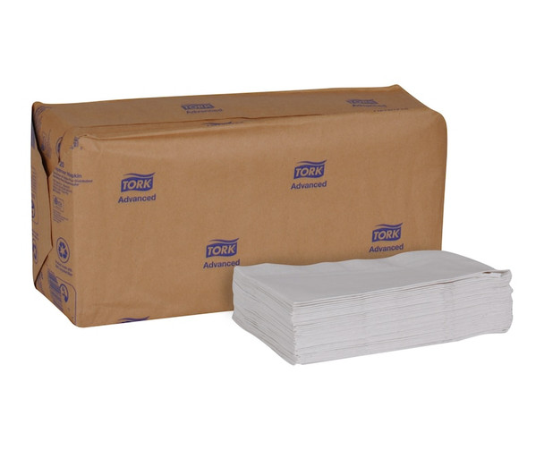Tork Advanced Soft Minifold Dispenser Napkin - 12 Packs per Case, brushed steel dispenser napkin system