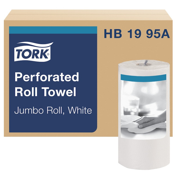 Tork Perforated Roll Towel - 12 Rolls per Case, 210 Sheets per Roll, Universal Quality, White