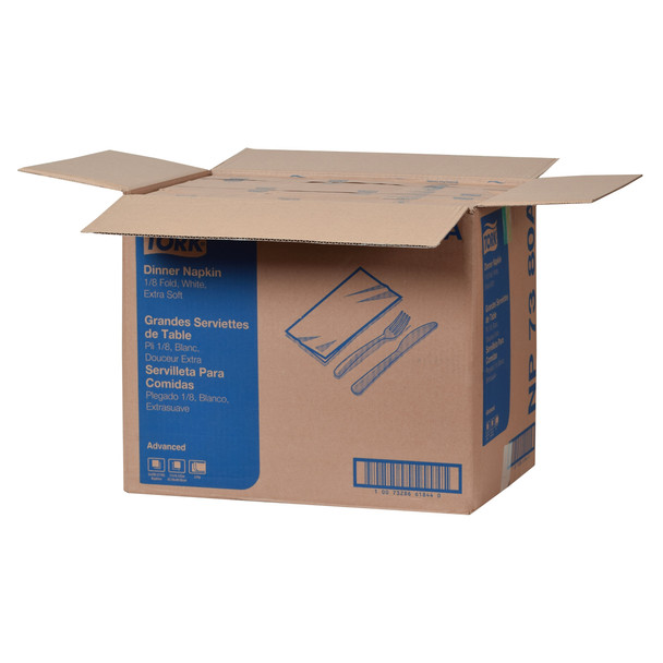 Tork Soft Advanced Dinner Napkin - 6 Packs per Case, Advanced Quality, White, 3-Ply, Genuine Tork