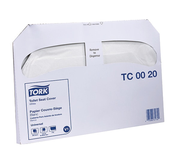 Tork Universal Toilet Seat Cover, 1/2 Fold - 20 Packs per Case, Universal Quality, White, 1-Ply