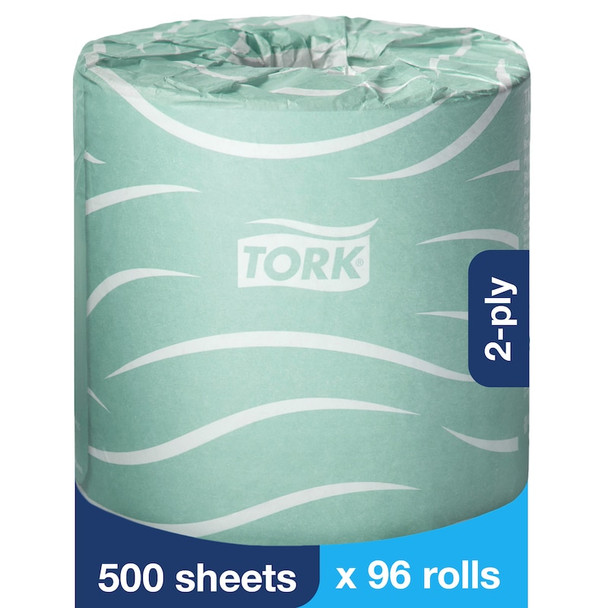 Tork Toilet Paper Roll White T24 - 96 Rolls per Case, 500 Sheets per Roll, Conventional toilet paper system